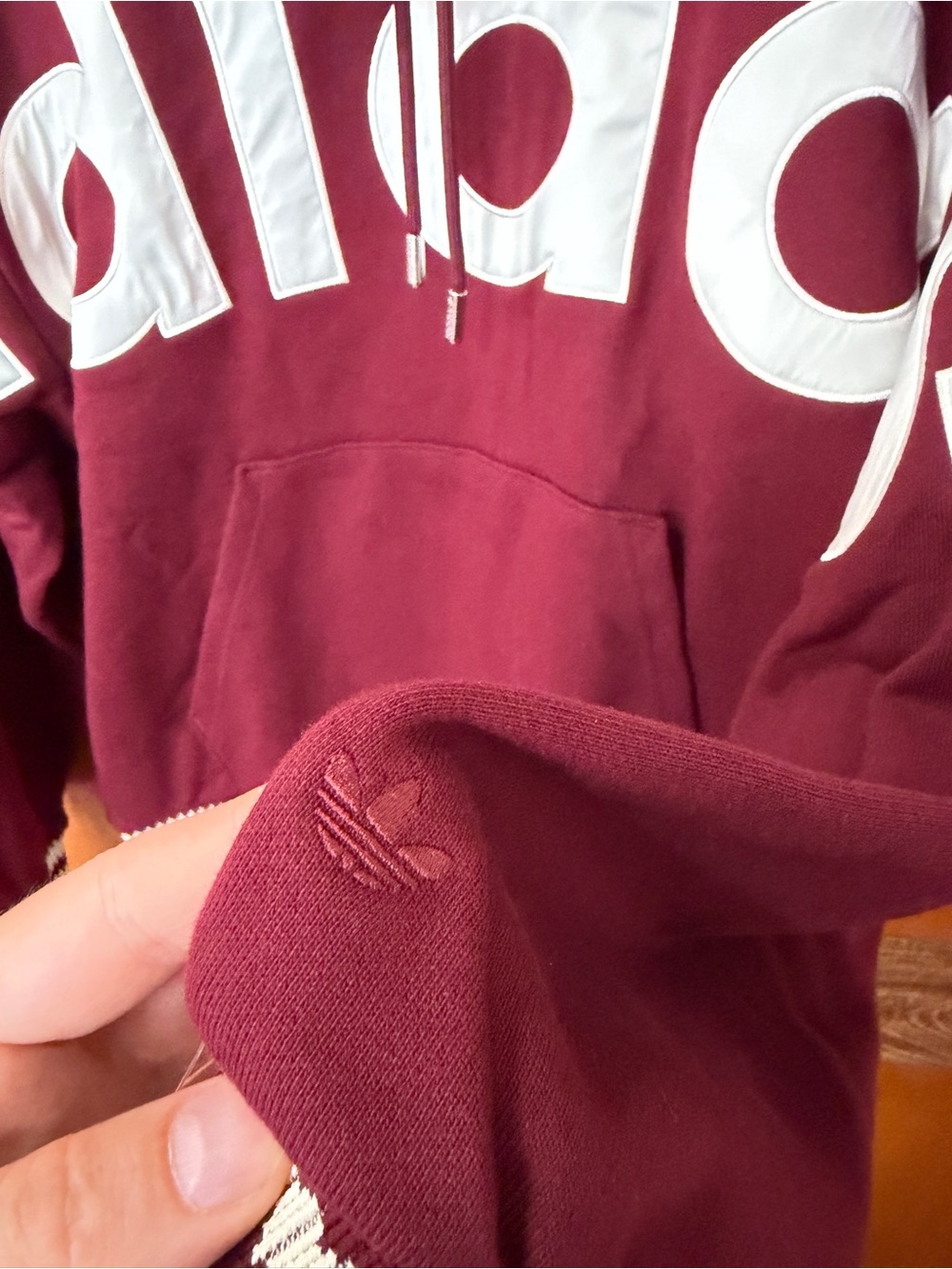 Adidas Men’s Maroon Logo Hoodie - Picture 5 of 7
